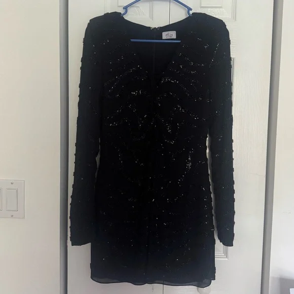 chinese dress ladies Back In Time Long Sleeve Mini Dress Black